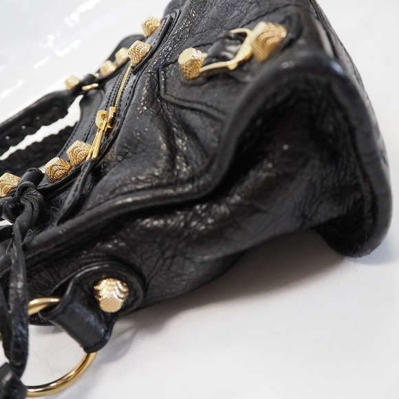 Balenciaga Giant Mini City Shoulder Bag Leather Black - Picture 8 of 16